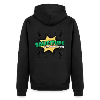 La bienveillance est mon trait de caractère de superpouvoir - Veste à capuche bio Premium Unisexe - noir - Dos - Nico (187cm)