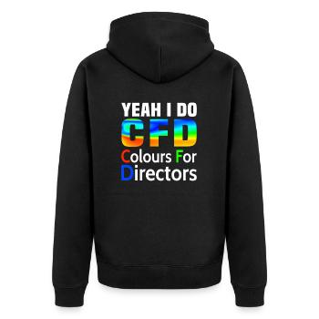 Ja ich mache CFD lustig Fluiddynamik Ingenieur - Unisex Premium Bio Zip Hoodie - Schwarz - Hinten - Nico (187cm)