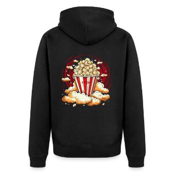 Maïs soufflé brillant - Veste à capuche bio Premium Unisexe - noir - Dos - Nico (187cm)
