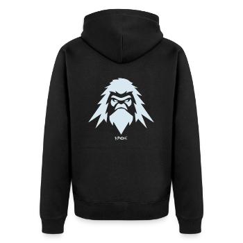 Emblème des montagnes Yeti des montagnes - Veste à capuche bio Premium Unisexe - noir - Dos - Nico (187cm)