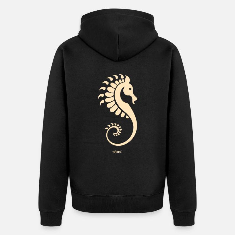 Ein Seepferdchen - Unisex Premium Bio Zip Hoodie - Schwarz