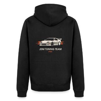 JDM Tuning Team - Unisex Premium Organic Zip Hoodie - black - Back - Nico (187cm)