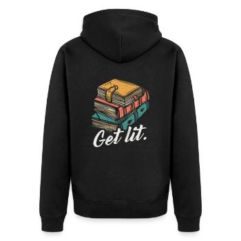 Favoris pour tous les rats de bibliothèque - Veste à capuche bio Premium Unisexe - noir - Dos - Nico (187cm)