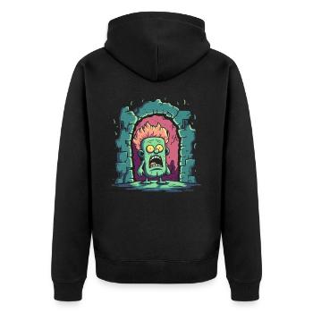 Petit Homme du Donjon - Veste à capuche bio Premium Unisexe - noir - Dos - Nico (187cm)