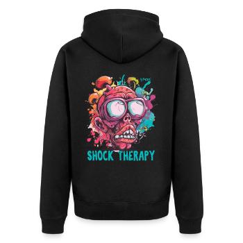 Shock Therapy Crazy Guy Skull - Unisex Premium Organic Zip Hoodie - black - Back - Nico (187cm)