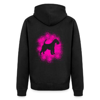 Drahthaar-Foxterrier für Hundeliebhaber - Unisex Premium Bio Zip Hoodie - Schwarz - Hinten - Nico (187cm)