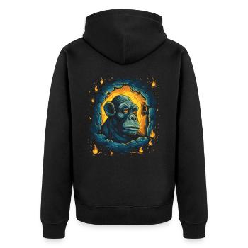 Die Nacht des sternen hellen Kerker-Affen - Unisex Premium Bio Zip Hoodie - Schwarz - Hinten - Nico (187cm)