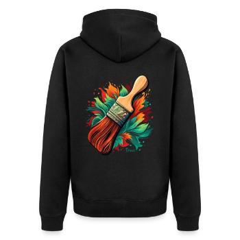 Brushes for painters - Unisex Premium Organic Zip Hoodie - black - Back - Nico (187cm)