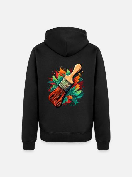 Brushes for painters - Unisex Premium Organic Zip Hoodie - black