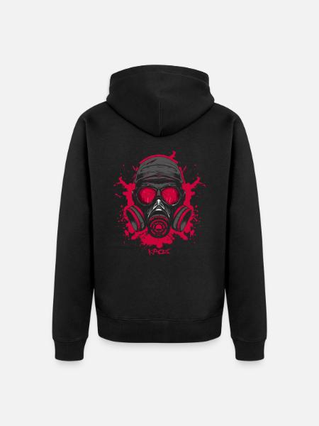 Red Gas Mask - Unisex Premium Organic Zip Hoodie - black