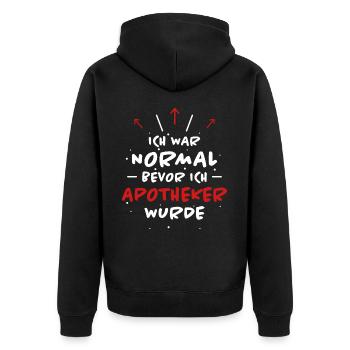 Apotheker Spruch Beruf Lustiges Apotheker Geschenk - Unisex Premium Bio Zip Hoodie - Schwarz - Hinten - Nico (187cm)