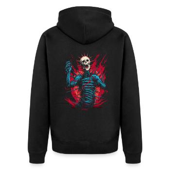 Squelette de crâne de tête d'aiguille d'horreur - Veste à capuche bio Premium Unisexe - noir - Dos - Nico (187cm)