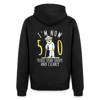 50th Birthday 50th 50th I'm 50th Now I'm 50 - Unisex Premium Organic Zip Hoodie - black - Back - Nico (187cm)