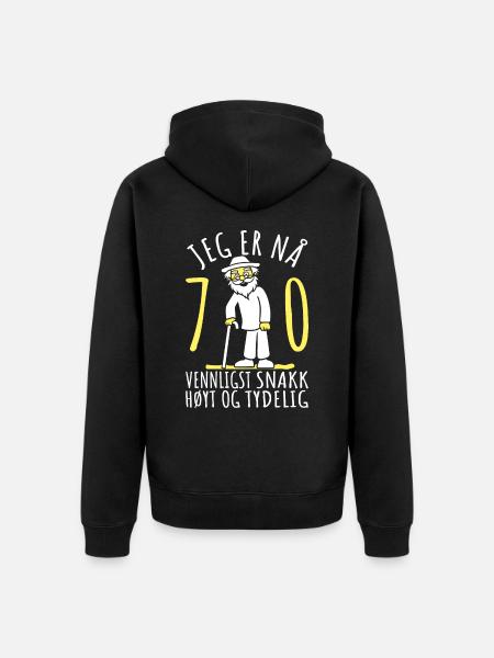 70. Bursdag Man 70-årsdagen Bursdagsgave 70 åring - Premium økologisk unisex-hettejakke - svart