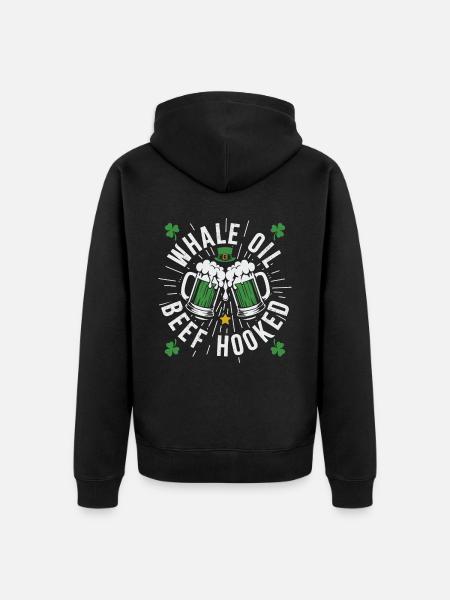 Walöl Rindfleisch Hooked - Unisex Premium Bio Zip Hoodie - Schwarz