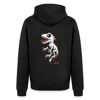 Drôle Cool Gris Lézard Blanc - Veste à capuche bio Premium Unisexe - noir - Dos - Nico (187cm)