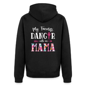 Meine Lieblingstänzerin nennt mich Mama Ballett Blumen - Unisex Premium Bio Zip Hoodie - Schwarz - Hinten - Nico (187cm)
