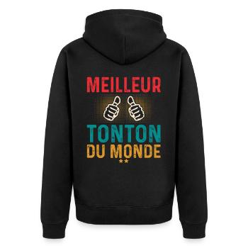 Meilleur Tonton cadeau anniversaire tonton - Veste à capuche bio Premium Unisexe - noir - Dos - Nico (187cm)