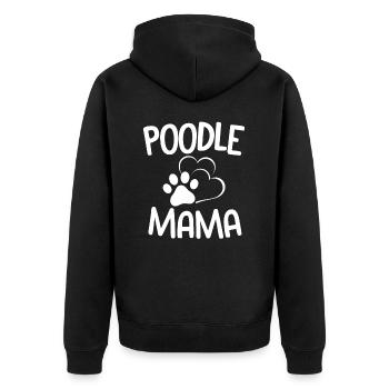 Pudel Mama Geschenk Hund Liebhaber Bekleidung Haustier Caniche Mama - Unisex Premium Bio Zip Hoodie - Schwarz - Hinten - Nico (187cm)