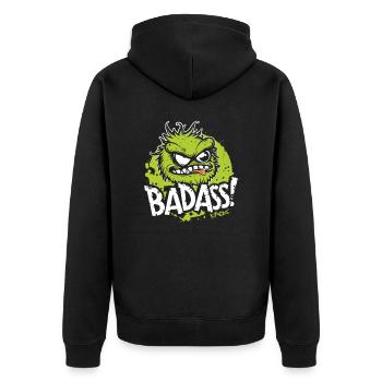 Cette drôle de créature mignonne est badass - Veste à capuche bio Premium Unisexe - noir - Dos - Nico (187cm)