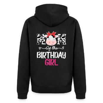 Mutter des Geburtstags für Mädchen Bauernhof Kuh Mama Mama - Unisex Premium Bio Zip Hoodie - Schwarz - Hinten - Nico (187cm)