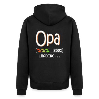 Werdender Opa 2025 loading zukünftiger Großvater - Unisex Premium Bio Zip Hoodie - Schwarz - Hinten - Nico (187cm)