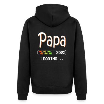 Futur papa 2025 chargement père grossesse - Veste à capuche bio Premium Unisexe - noir - Dos - Nico (187cm)