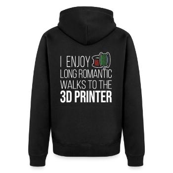 I Enjoy Romantic Walk 3D Printer Filament CNC - Unisex Premium Organic Zip Hoodie - black - Back - Nico (187cm)