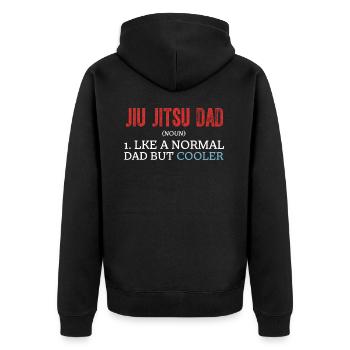 Jiu Jitsu Dad Martial Arts Sport Lovers Japan - Unisex Premium Organic Zip Hoodie - black - Back - Nico (187cm)