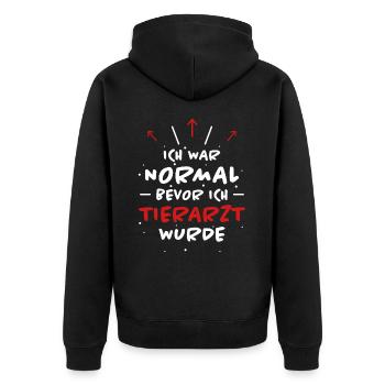 Tierarzt Spruch Beruf Lustiges Tierarzt Geschenk - Unisex Premium Bio Zip Hoodie - Schwarz - Hinten - Nico (187cm)
