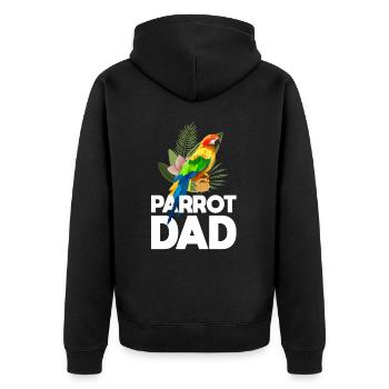 Papageien-vater Für Papageien-liebhaber - Unisex Premium Bio Zip Hoodie - Schwarz - Hinten - Nico (187cm)