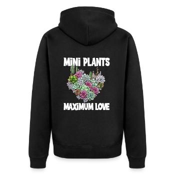 Plants Maximum Love - Unisex Premium Bio Zip Hoodie - Schwarz - Hinten - Nico (187cm)