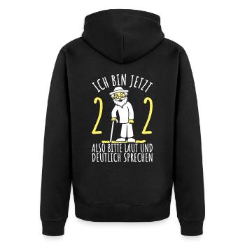 22. Geburtstag 22er 22ter Ich bin jetzt 22 Jahre - Unisex Premium Bio Zip Hoodie - Schwarz - Hinten - Nico (187cm)