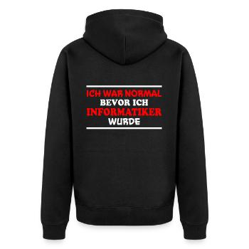 Informatiker Spruch Lustige Programmierer Geschenk - Unisex Premium Bio Zip Hoodie - Schwarz - Hinten - Nico (187cm)