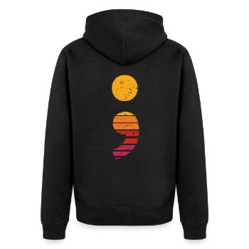 Debugging Programmer Funny Code Vintage Debug - Unisex Premium Organic Zip Hoodie - black - Back - Nico (187cm)