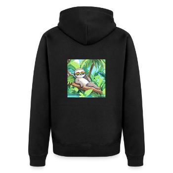 LGBTQ - Unisex Premium Organic Zip Hoodie - black - Back - Nico (187cm)