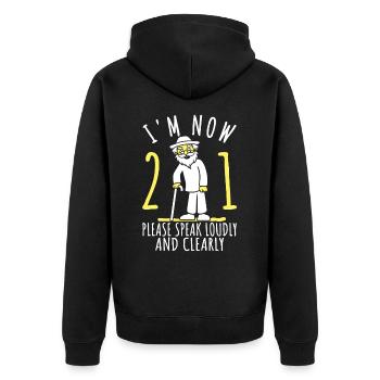 21st birthday 21st 21st I am now 21 years old - Unisex Premium Organic Zip Hoodie - black - Back - Nico (187cm)