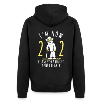 22e anniversaire 22er 22e J’ai 22 ans maintenant - Veste à capuche bio Premium Unisexe - noir - Dos - Nico (187cm)