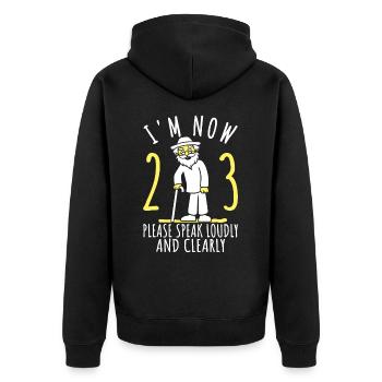 23rd birthday 23rd 23rd I'm 23 years old now - Unisex Premium Organic Zip Hoodie - black - Back - Nico (187cm)
