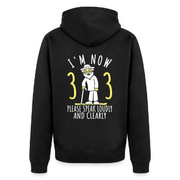 33rd birthday 33rd 33rd I am now 33 years old - Unisex Premium Organic Zip Hoodie - black - Back - Nico (187cm)