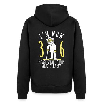 36. Geburtstag 36er 36ter Ich bin jetzt 36 Jahre - Unisex Premium Bio Zip Hoodie - Schwarz - Hinten - Nico (187cm)