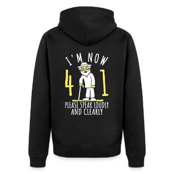41st birthday 41st 41st I am now 41 years old - Unisex Premium Organic Zip Hoodie - black - Back - Nico (187cm)