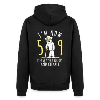 59. Geburtstag 59er 59ter Ich bin jetzt 59 Jahre - Unisex Premium Bio Zip Hoodie - Schwarz - Hinten - Nico (187cm)
