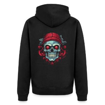 Roses Pirate Skull - Veste à capuche bio Premium Unisexe - noir - Dos - Nico (187cm)