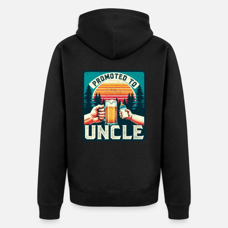 Werdender Onkel loading Zukünftiger Onkel - Unisex Premium Bio Zip Hoodie - Schwarz