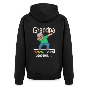 Futur grand-père 2025 chargement futur grand-père - Veste à capuche bio Premium Unisexe - noir - Dos - Nico (187cm)