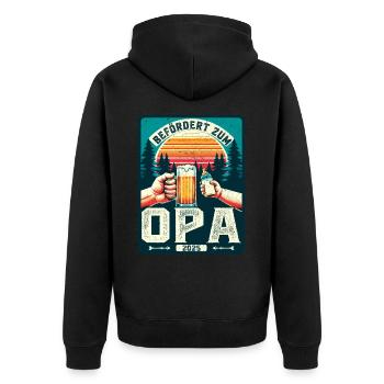 Werdender Opa - Zukünftiger Großvater Opa 2025 - Unisex Premium Bio Zip Hoodie - Schwarz - Hinten - Nico (187cm)