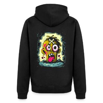 Protect the entrance to the dungeon Zombie Pirate - Unisex Premium Organic Zip Hoodie - black - Back - Nico (187cm)