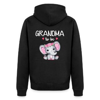 Grand-mère To Be Elephant Baby Shower Floral - Veste à capuche bio Premium Unisexe - noir - Dos - Nico (187cm)