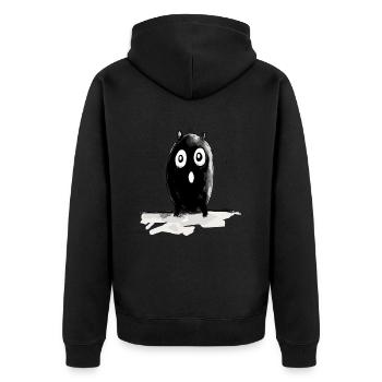 Cute Cartoon Inks Monster - Unisex Premium Organic Zip Hoodie - black - Back - Nico (187cm)